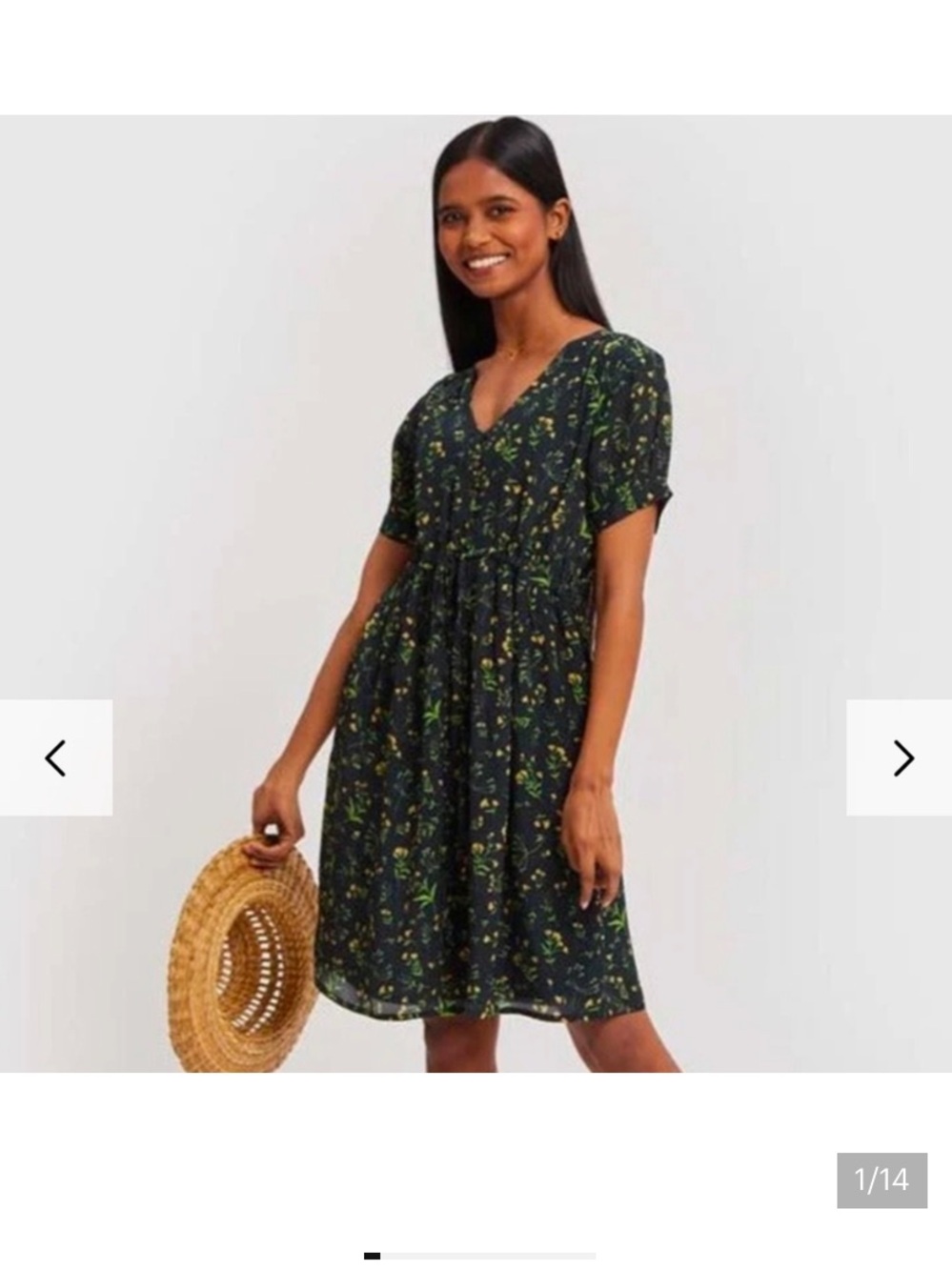 Reistor Emerald Fields Tie Waist Dress Navy Bemberg Medium
